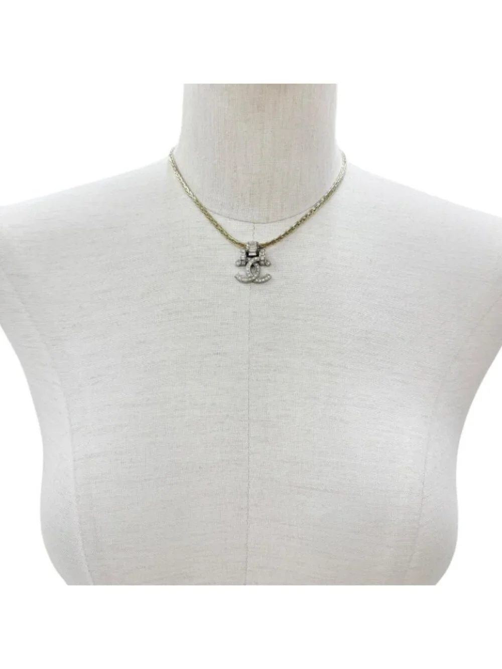 Chanel CC Logo Bijoux Decoration Necklace Choker Silver Gold